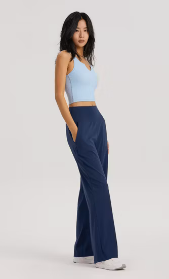 Damenbekleidung Hochwertige Damen-Fitnessstudio-Mädchen-Drapierhose mit aktivem elastischem Bund und geradem Bein, sportliche Sport-Workout-Fitness-Yoga-Fitnessstudio-Bekleidung, Jogginghose